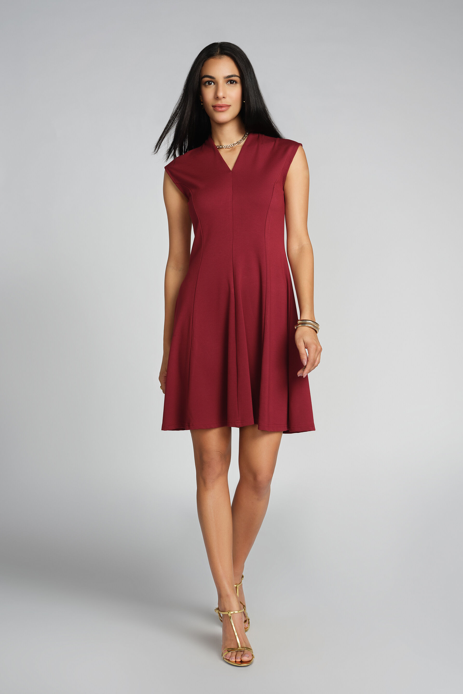 Aviva Short Wine Dress, Wine, image 1